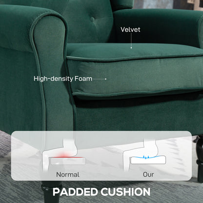 Accent Armchair Home Furniture Retro Tufted Club Fabric Green
