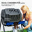 160L Outdoor Tumbling Compost Bin with Dual Chamber, Blue