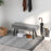 End of Bed Bench with X-Shape Design and Steel Legs, Upholstered Hallway Bench for Bedroom, Grey