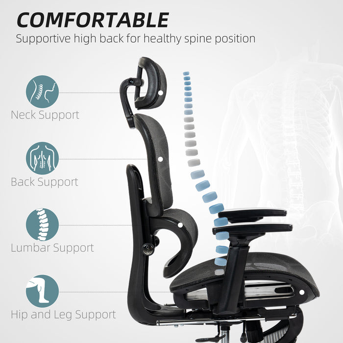 Ergonomic Office Chair Swivel Computer Chair with 3D Armrest Black