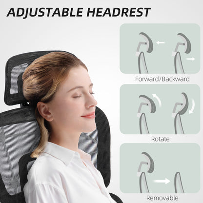 Ergonomic Office Chair Swivel Computer Chair with 3D Armrest Black