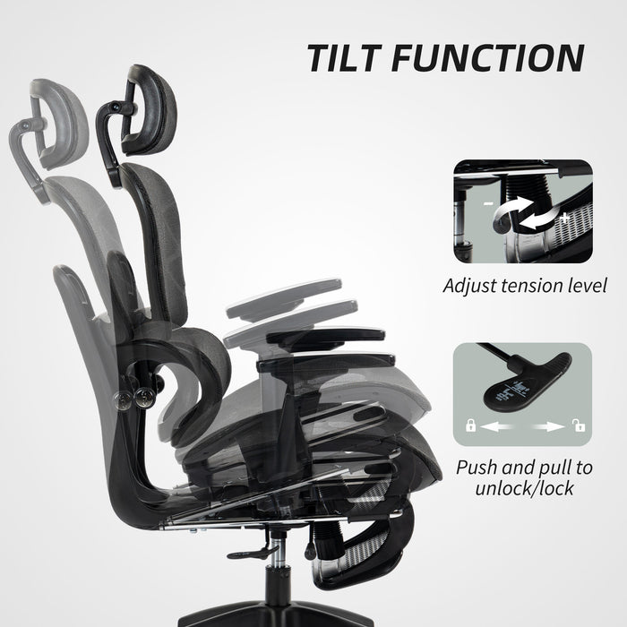 Ergonomic Office Chair Swivel Computer Chair with 3D Armrest Black