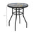 Tempered Glass Top Garden Table with Glass Printed Design, Steel Frame, Foot Pads for Porch, Balcony, Multicolour