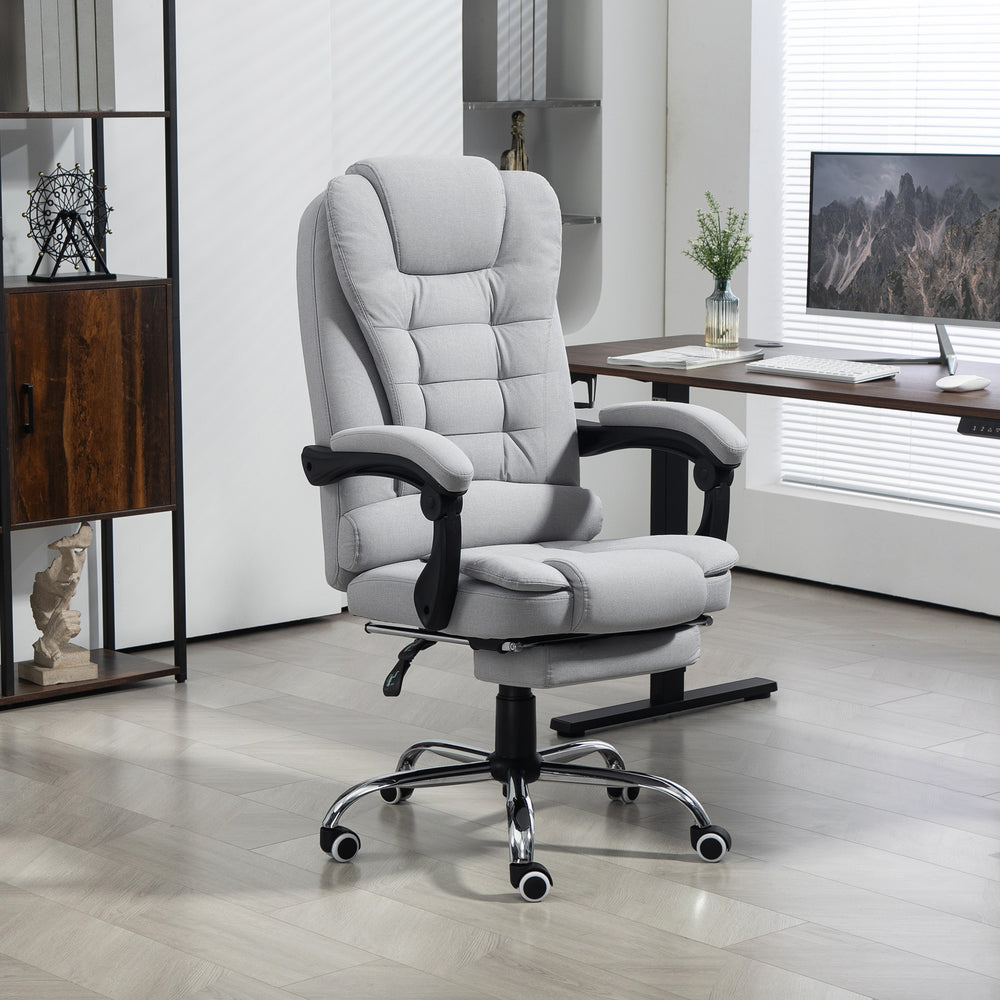 Executive Office Chair Swivel Chair with Footrest Light Grey