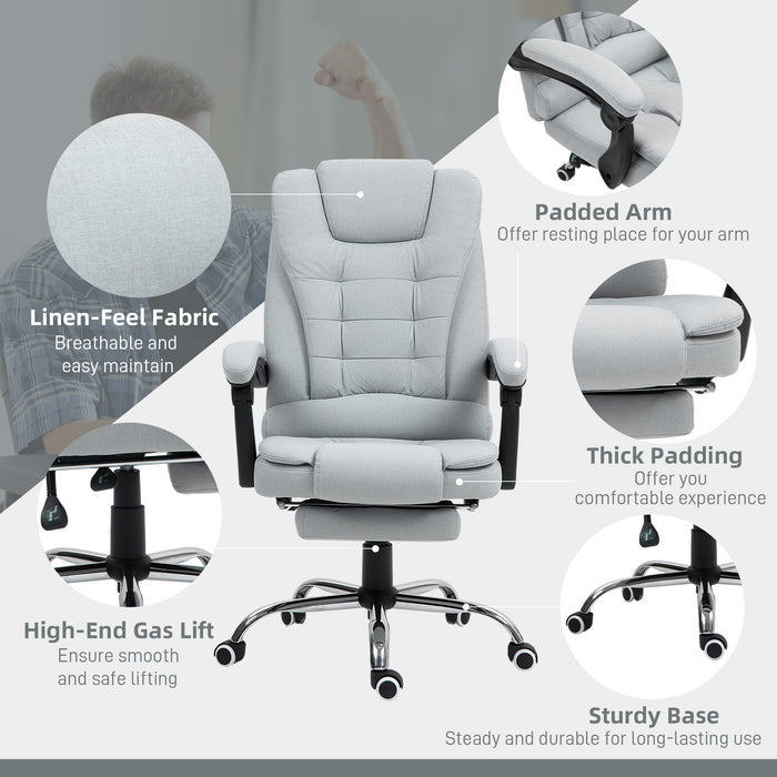 Executive Office Chair Swivel Chair with Footrest Light Grey