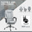 Executive Office Chair Swivel Chair with Footrest Light Grey