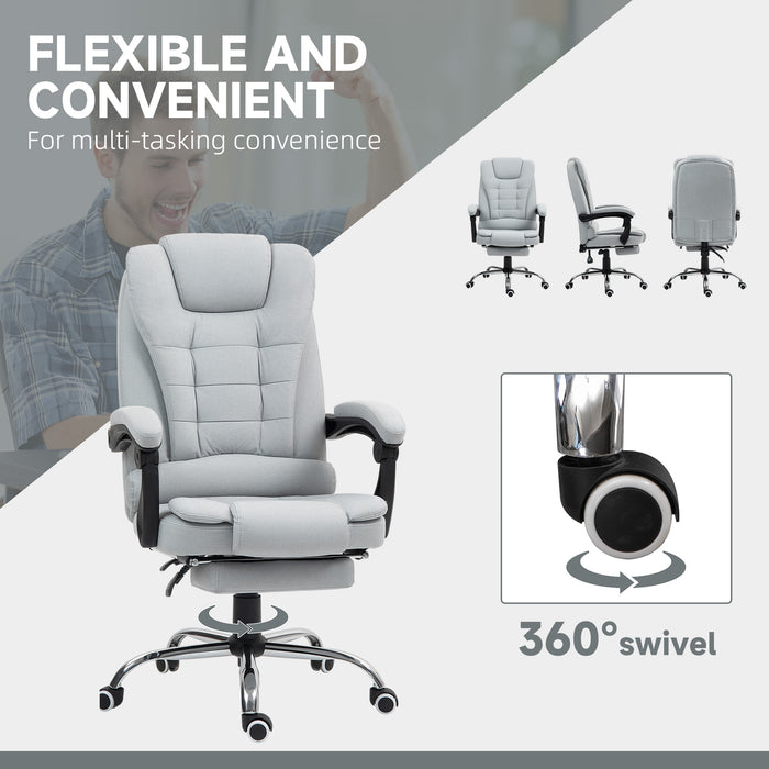 Executive Office Chair Swivel Chair with Footrest Light Grey