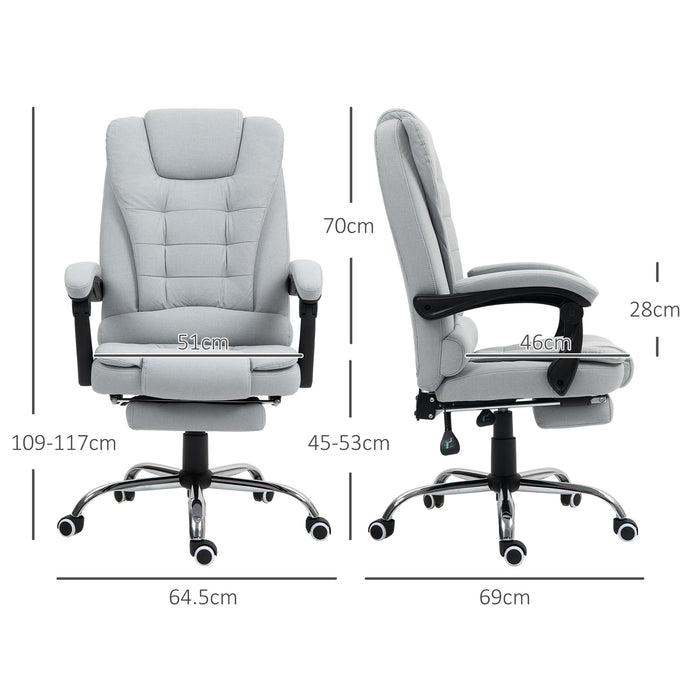 Executive Office Chair Swivel Chair with Footrest Light Grey