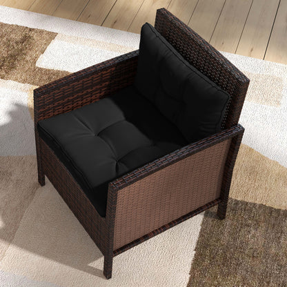 4-Piece Seat Cushions Back Pillows Replacement, Patio Chair Cushions Set for Indoor Outdoor, Black