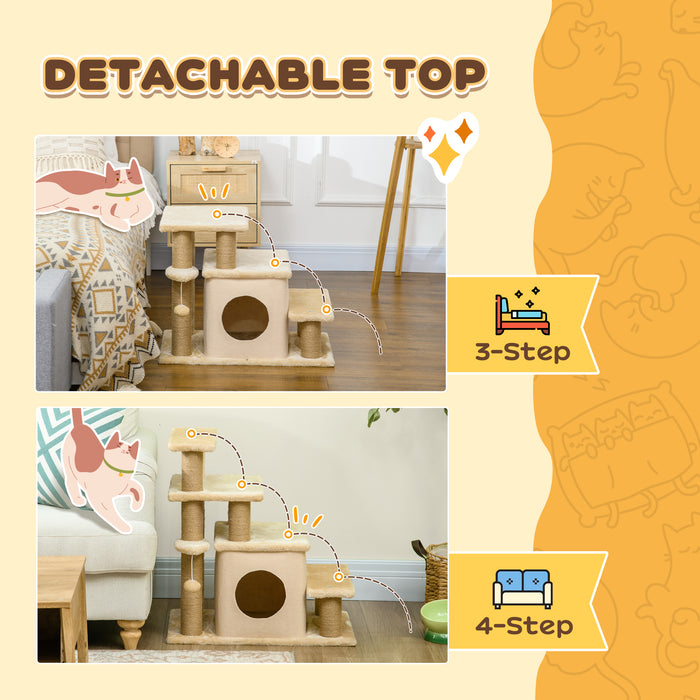 Dog Steps for Bed 4 Step Pet Stairs Cat House with Detachable Cover