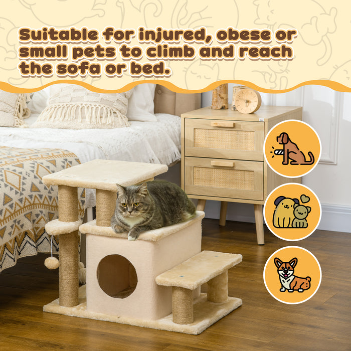 Dog Steps for Bed 4 Step Pet Stairs Cat House with Detachable Cover