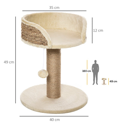 Cat Tree for Indoor Cats Kitten Tower Activity Center Climbing Stand Furniture with Scratching Posts Dangling Ball Perch Beige