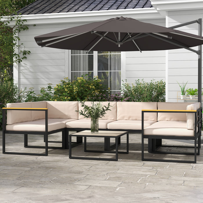 Outdoor Replacement Seat Cushions for Rattan Furniture, 7 Seat Cushions and 7 Back Cushions for Patio Conversation Set