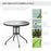 6 PCs Garden Patio Furniture Set Bistro Set Texteline Folding Chairs +Table +Parasol (Black)