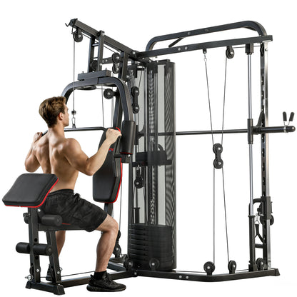 Home Gym Smith Machine with 65kg Weight Stack