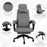 High Back Office Chair Reclining Computer Chair with Footrest Lumbar Support Adjustable Height Swivel Wheels Grey