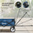 Pull Along Cart Folding Cargo Wagon Trailer Trolley for Beach Garden Use with Telescopic Handle - Blue