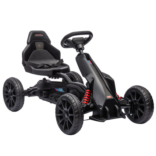 Children Pedal Go Kart, Kids Ride on Racer w/ Adjustable Seat, Shock Absorption EVA Tyres, Handbrake, for Kids Aged 3-8