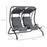 Canopy Swing Chair Modern Garden Swing Seat Outdoor Relax Chairs w/ 2 Separate Chairs, Cushions and Removable Shade Canopy, Grey
