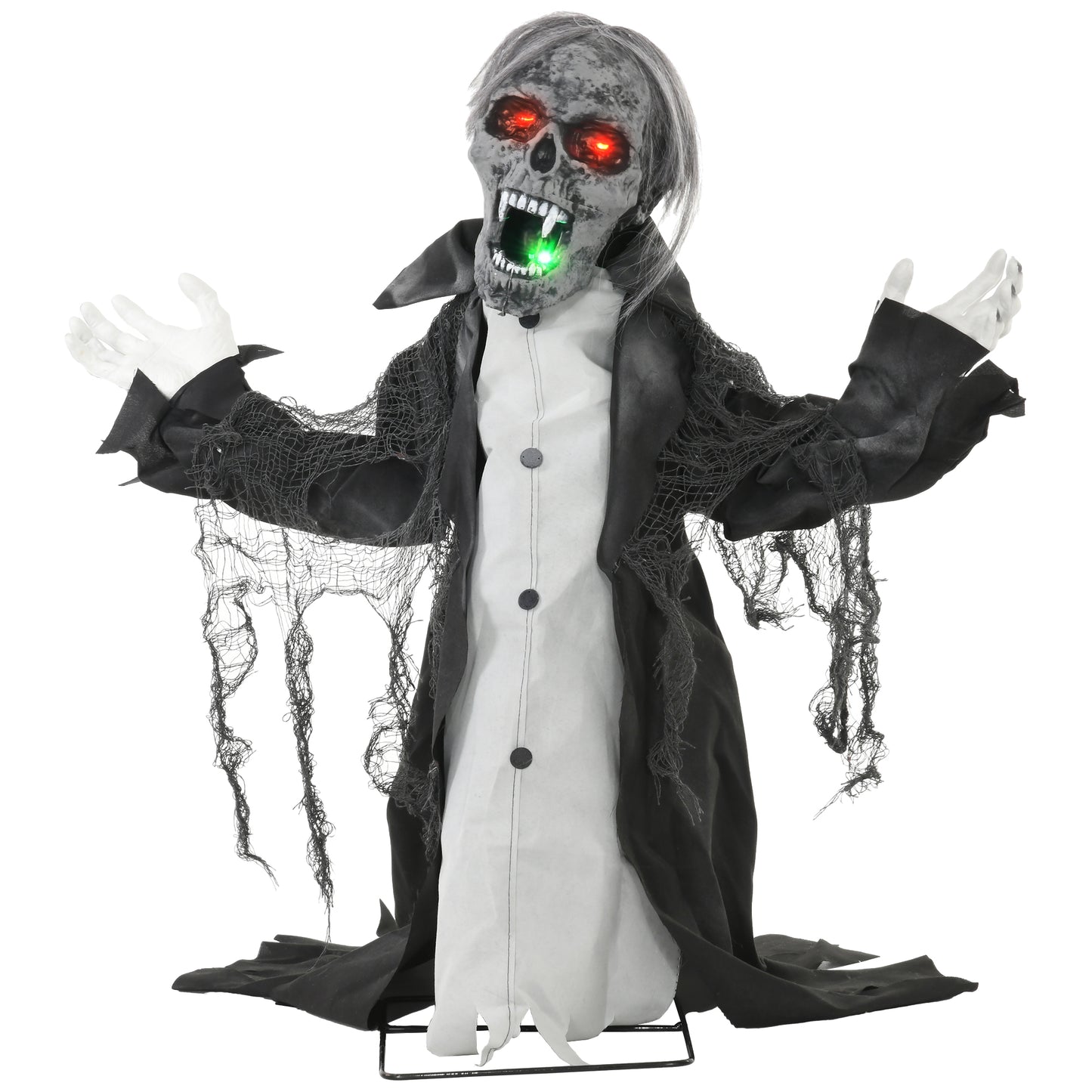 Voice Activated Halloween Animatronics Skeleton, Battery Operated