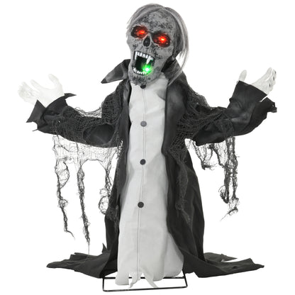 Voice Activated Halloween Animatronics Skeleton, Battery Operated