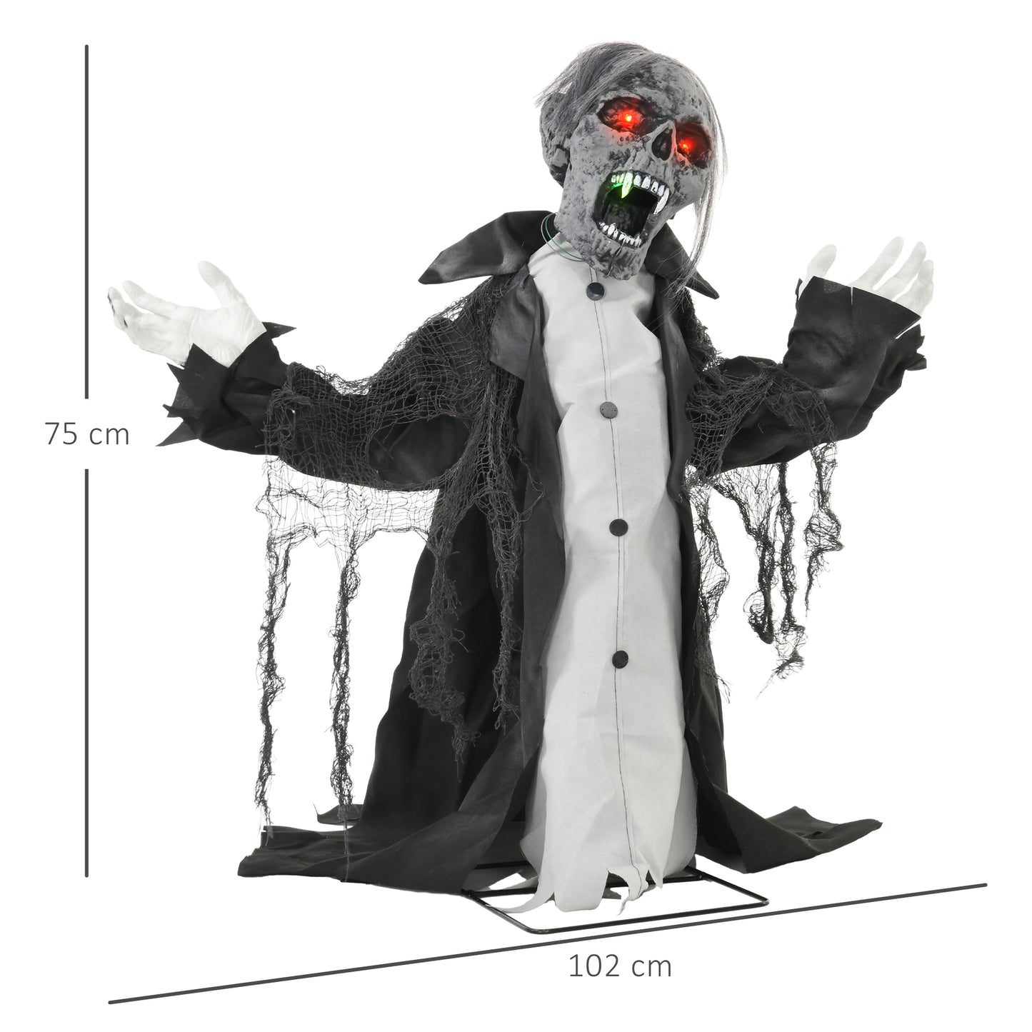 Voice Activated Halloween Animatronics Skeleton, Battery Operated