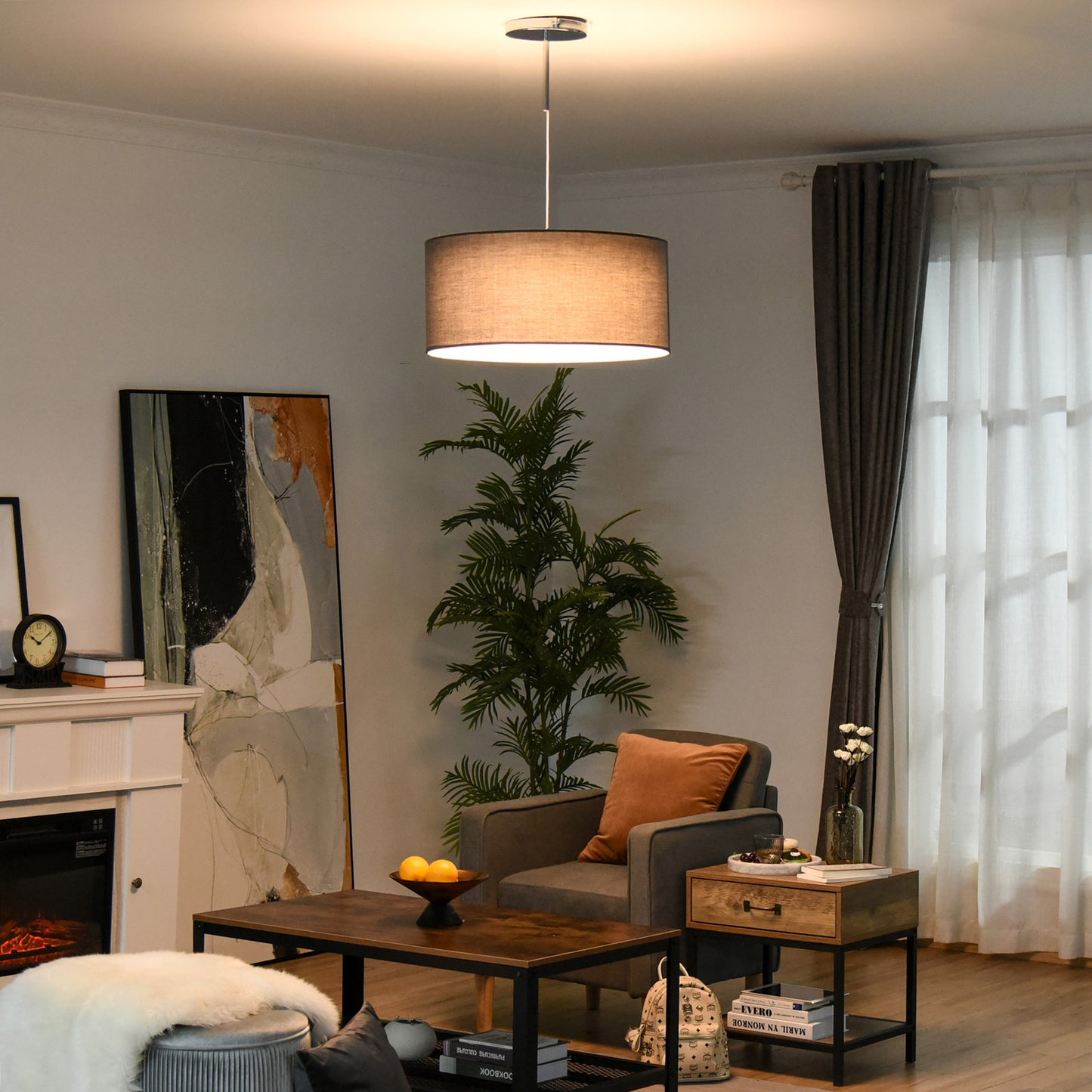 LED Chandelier with Metal Base Three Lighting Modes for Home Office