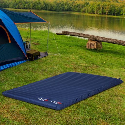 PVC Self-Inflating 2/3Person Camping Sleeping Mattress Blue