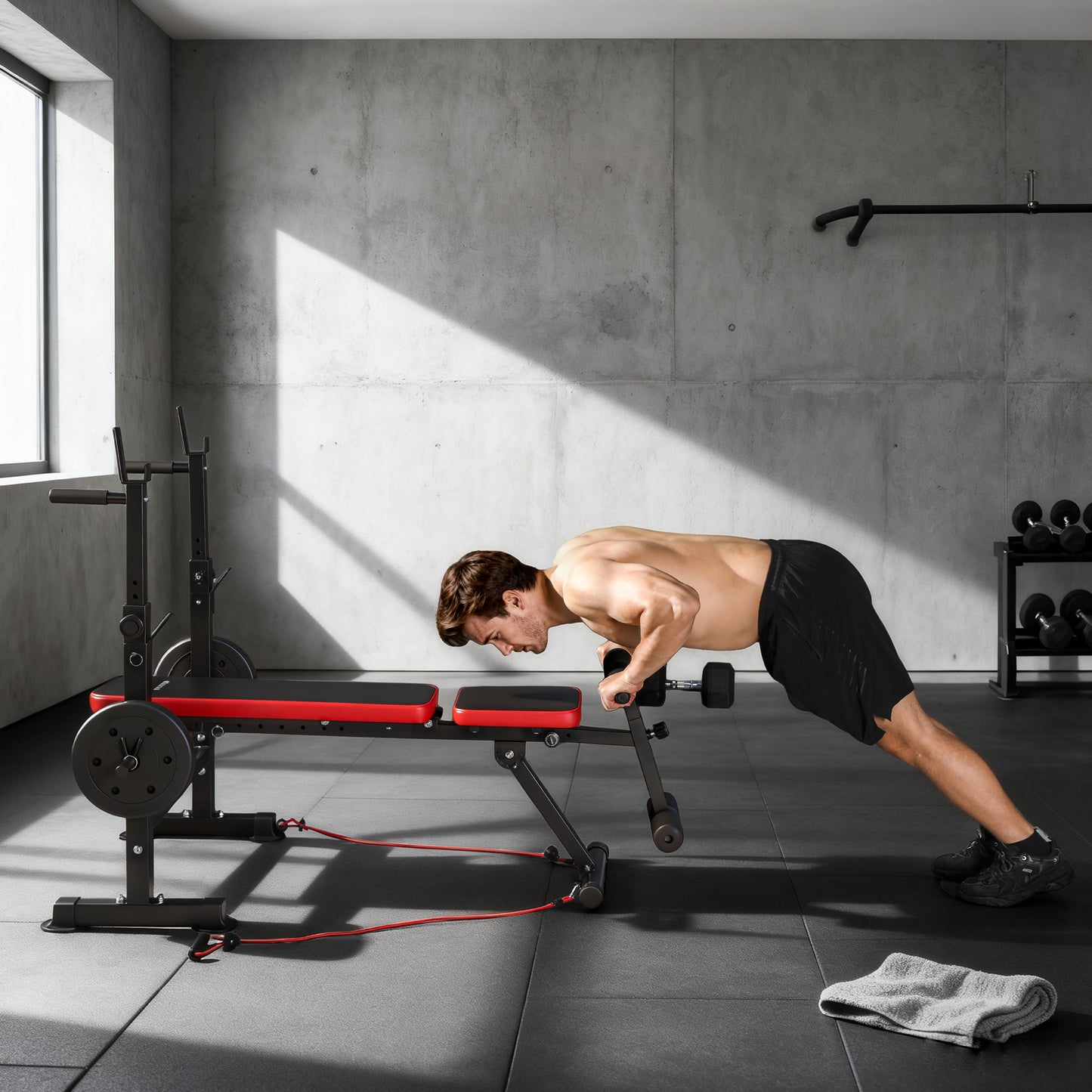 Adjustable Weight Bench with Rack and Dip Stand 420KG Capacity