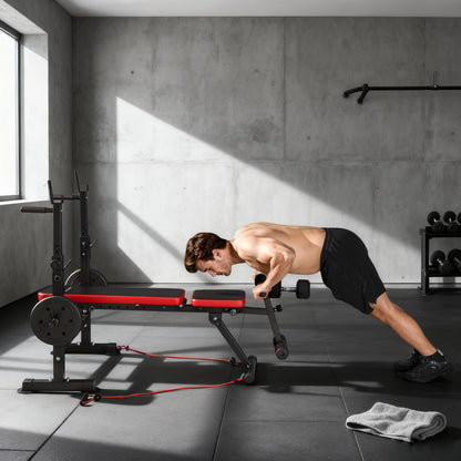 Adjustable Weight Bench with Rack and Dip Stand 420KG Capacity