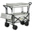 Folding Trolley Cart Storage Wagon Beach Trailer 4 Wheels with Handle Overhead Canopy Cart Push Pull for Camping, Grey