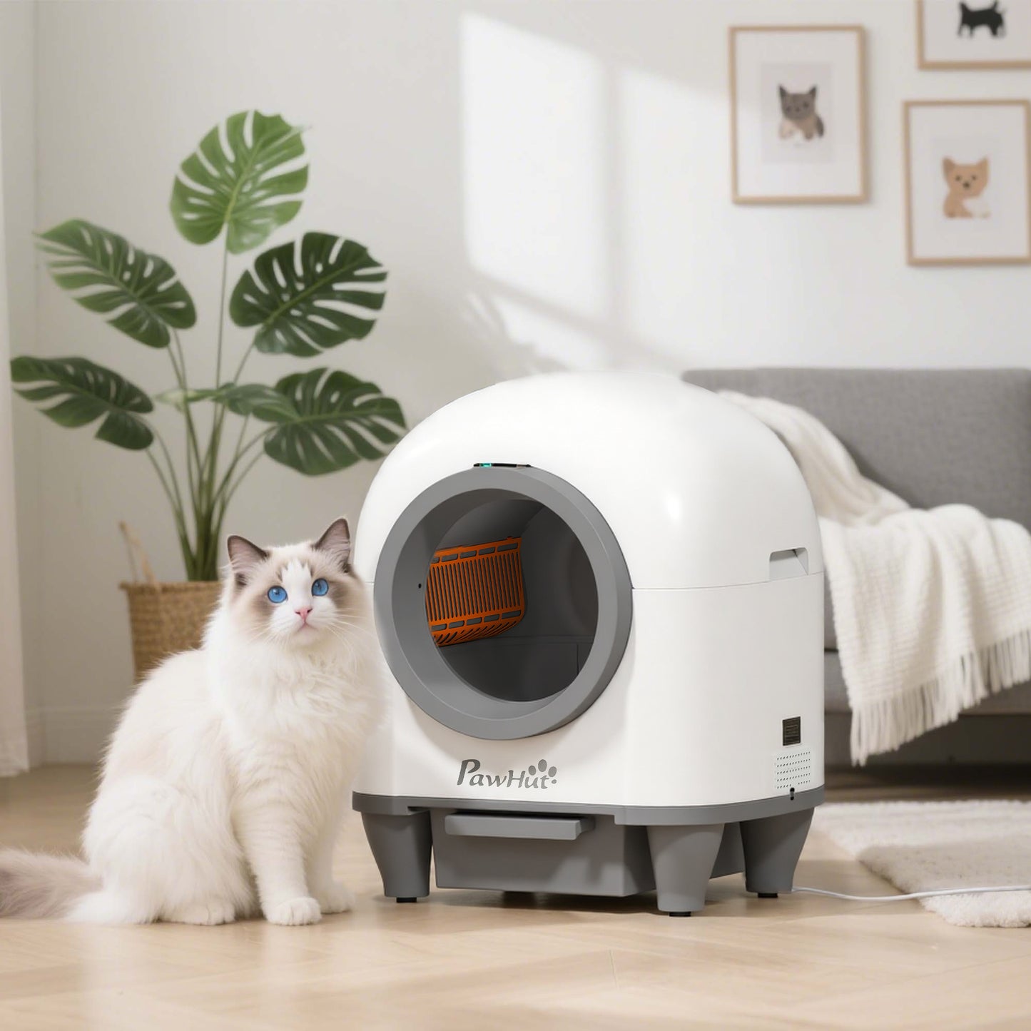 80L Self Cleaning Cat Litter Tray with APP Control Safety Protection