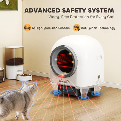 80L Self Cleaning Cat Litter Tray with APP Control Safety Protection