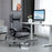 High Back Computer Desk Chair, Executive Office Chair with Adjustable Headrest, Footrest, Reclining Back, Grey