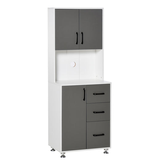 Modern Kitchen Cupboard Storage Organiser Microwave Cabinet Grey