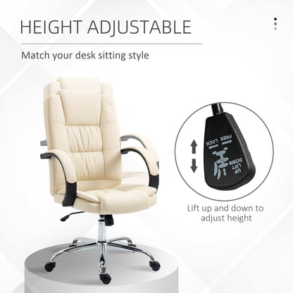 Executive Office Chair High Back Computer Desk Chair w/ Armrests Beige