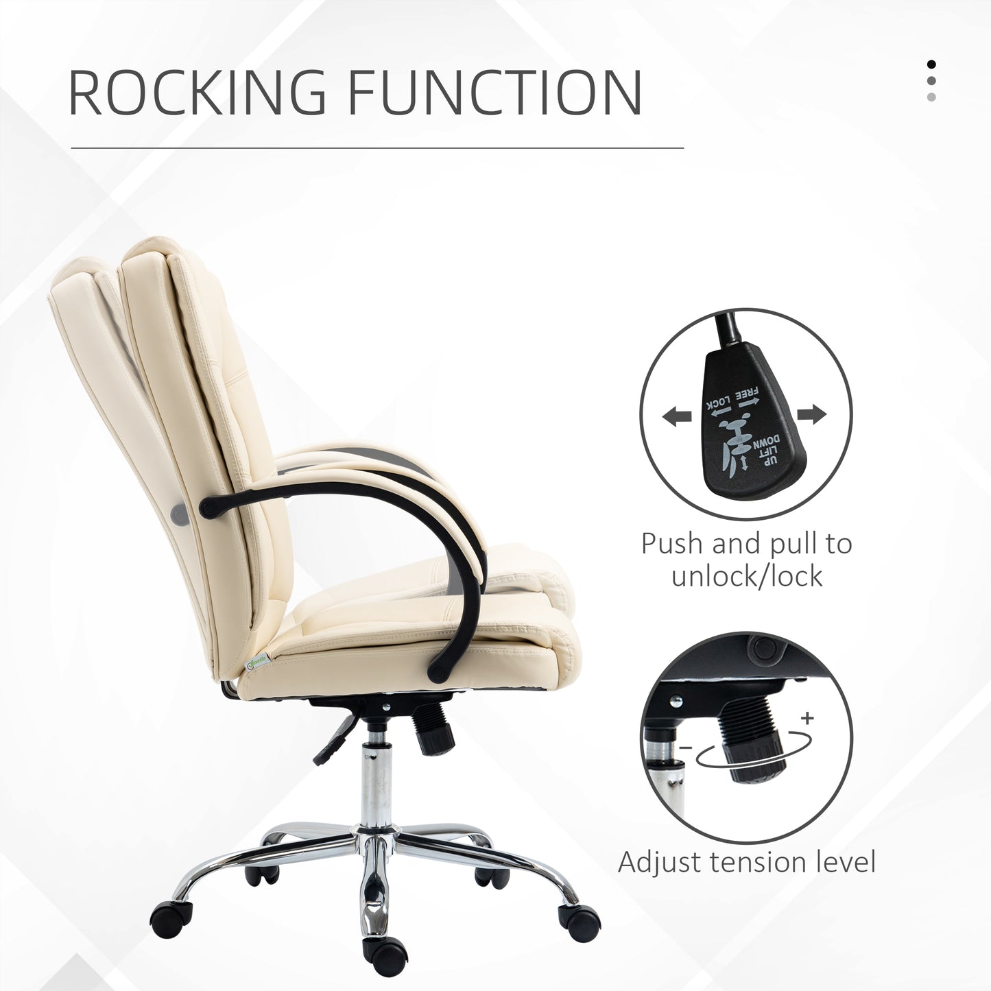 Executive Office Chair High Back Computer Desk Chair w/ Armrests Beige