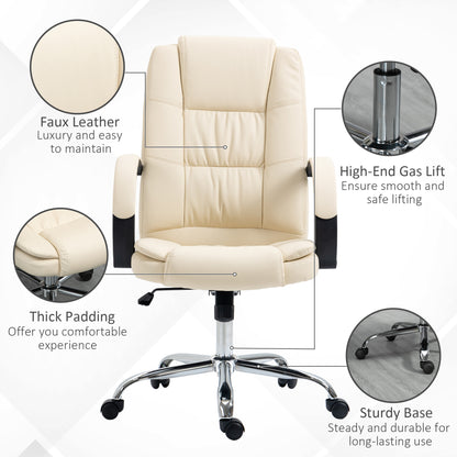 Executive Office Chair High Back Computer Desk Chair w/ Armrests Beige