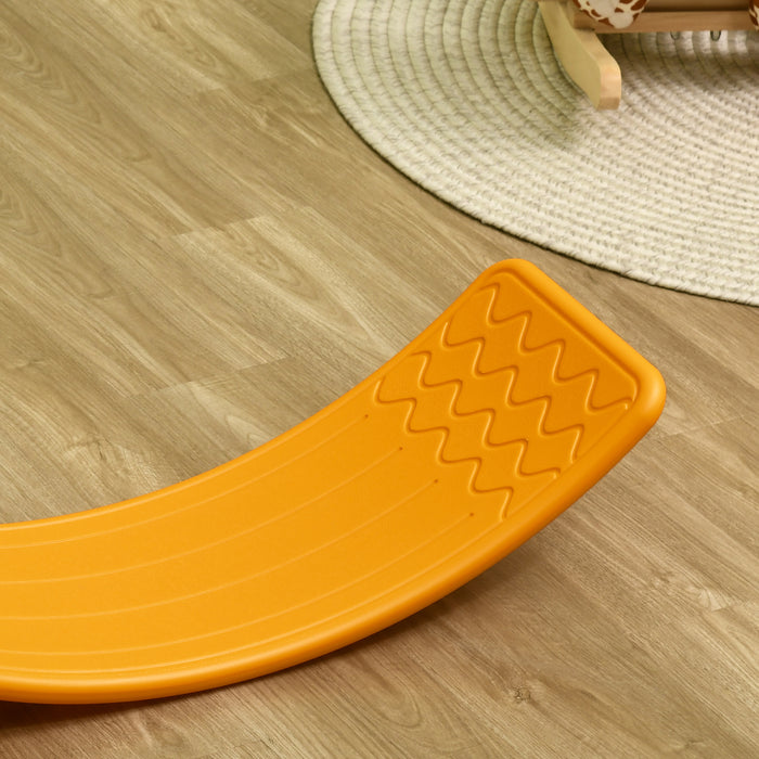 ZONEKIZ Balance Board Kids Wobble Board, Stepping Stone, Montessori Toy for Children, Nursery Toy, for Ages 3-6 Years, 82 x 27.5 x 19.5cm - Orange