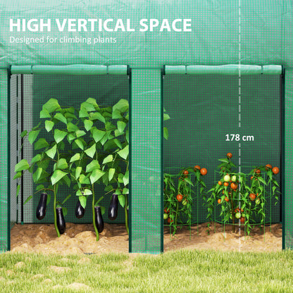 200 x 100 x 178cm Small Tomato Greenhouse with Roll-up Zipped Doors