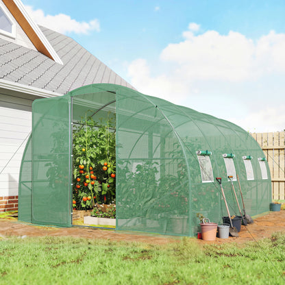 3 x 4 m Walk-in Polytunnel Greenhouse with 8 Windows, Garden Tunnel