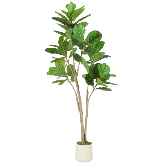 150cm Artificial Fiddle Leaf Fig Tree, Realistic Fake Plant, Green