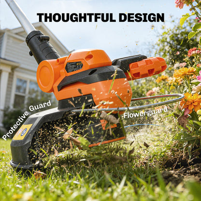 Cordless Strimmer with 2 x 4.0Ah Lithium Batteries & Charger