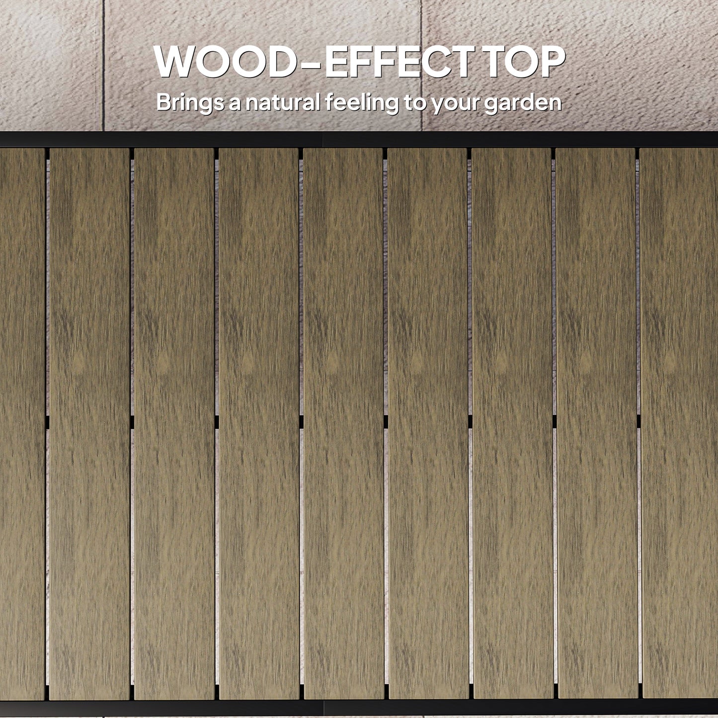 Garden Dining Table for 8, Aluminium Frame for Patio, Brown