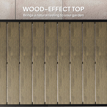 Garden Dining Table for 8, Aluminium Frame for Patio, Brown