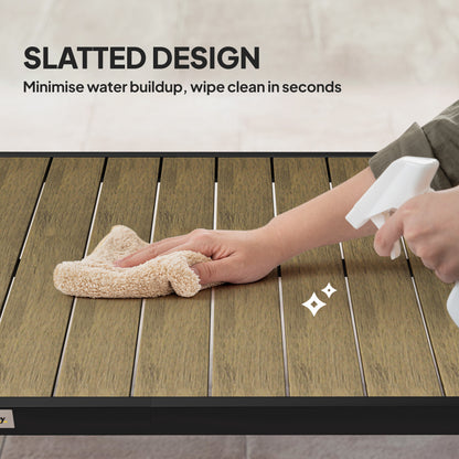 Garden Dining Table for 8, Aluminium Frame for Patio, Brown