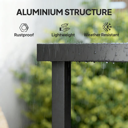 Garden Dining Table for 8, Aluminium Frame for Patio, Brown