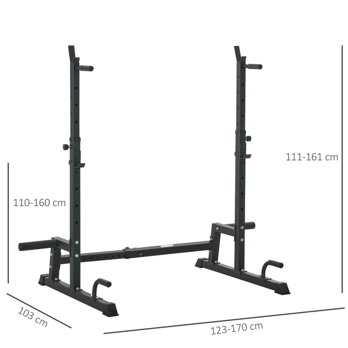 Multifunction Barbell Squat Rack Adjustable Height Weight Lifting