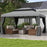 3x4m 2-Tier Gazebo Aluminium Garden Marquee Party Tent Light Grey