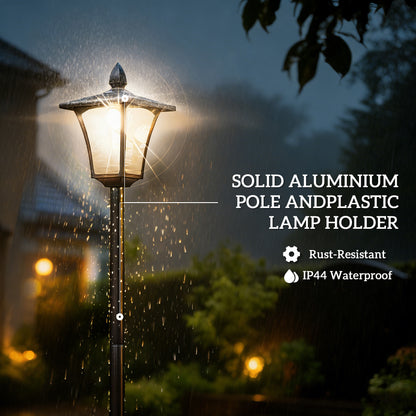 160cm Garden Solar Lamp Post Light, LED Solar Light Post, Black